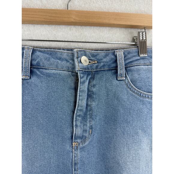 A.N.A Light Wash Denim Jean Mini Skirt Sz 14 Beachy Western Feminine Classic - Picture 5 of 10
